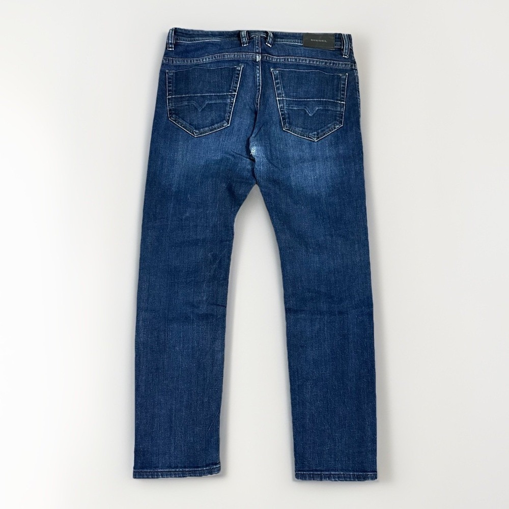 Diesel Thommer Slim Fit Low Rise Medium Dark Wash Denim Jeans Men's 34x29 Design